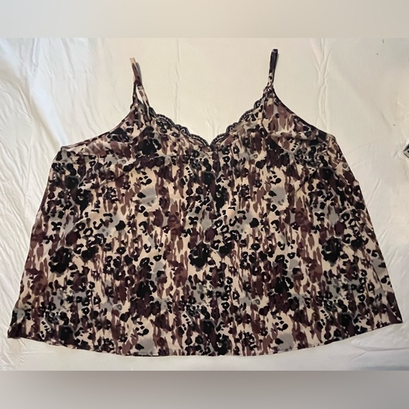 Torrid Women's Plus Size 3 Chablis Lace Trim Cami Top Animal Print - Picture 5 of 14